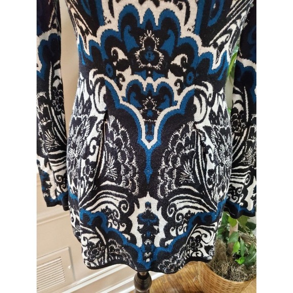 Style & Co Blue White Cotton Round Neck Long Sleeve Pullover Knit Sweater Small - Picture 5 of 8